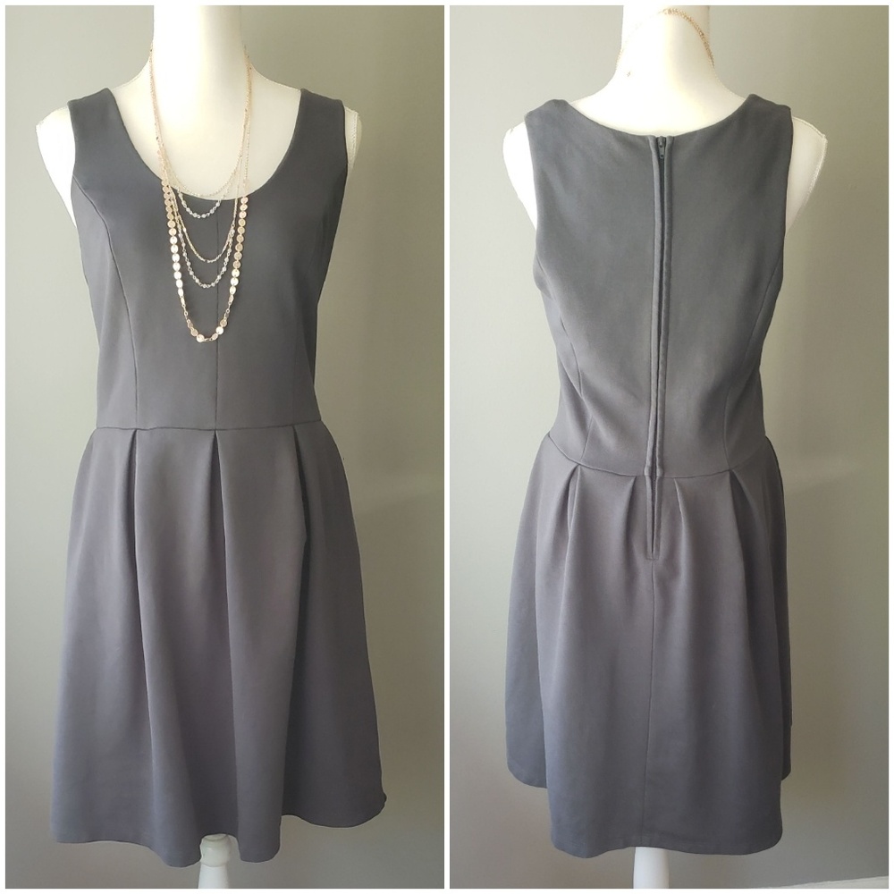 Gray pleated dress